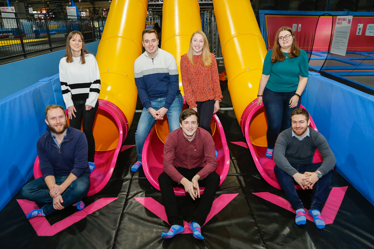 Some of the Carterwood team enjoying a team away day at Airhop