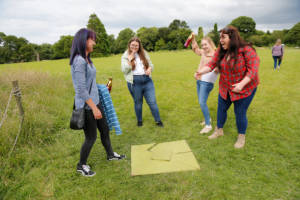 Puzzle solving with Hannah, executive PA, Jessica, senior analyst, Vicky, associate and Emma, client success executive. 